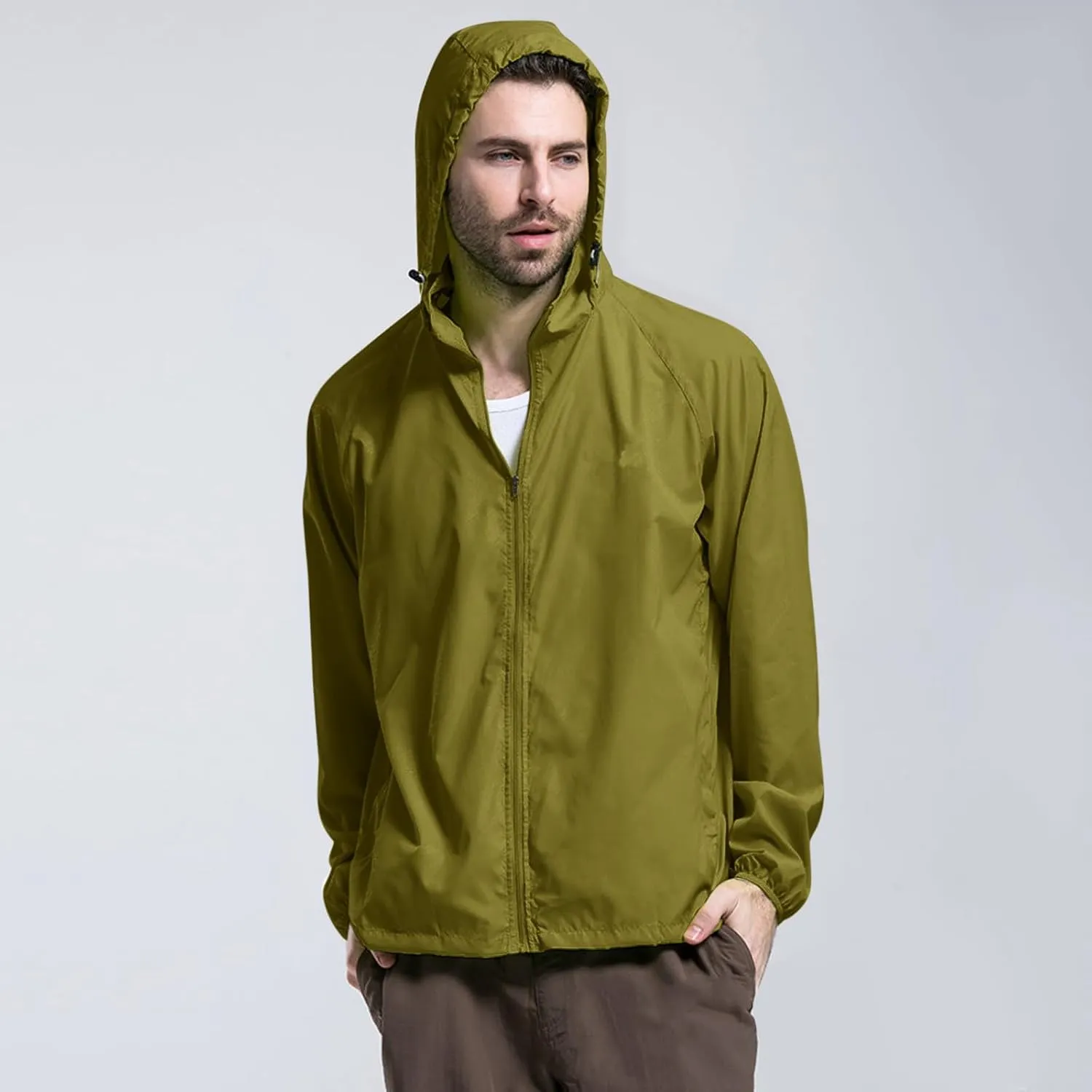 Jacket Men's Lightweight Waterproof Rain Shell Jacket Raincoat with Hood for Golf Cycling Windbreaker Outdoor Coat