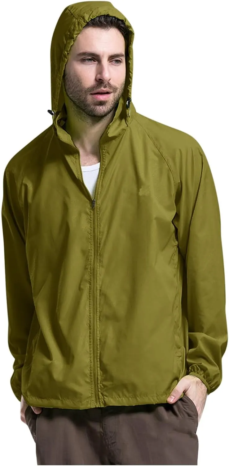 Jacket Men's Lightweight Waterproof Rain Shell Jacket Raincoat with Hood for Golf Cycling Windbreaker Outdoor Coat