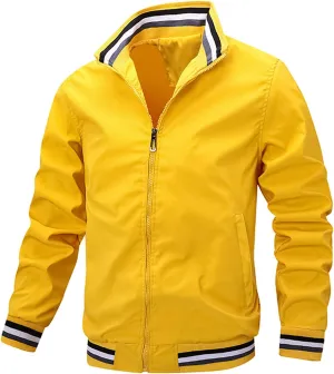 Jackets for Men, Men's Bomber Jacket Lightweight Jacket Full Zip Light Windbreaker Casual Stylish Golf Outdoor Jackets