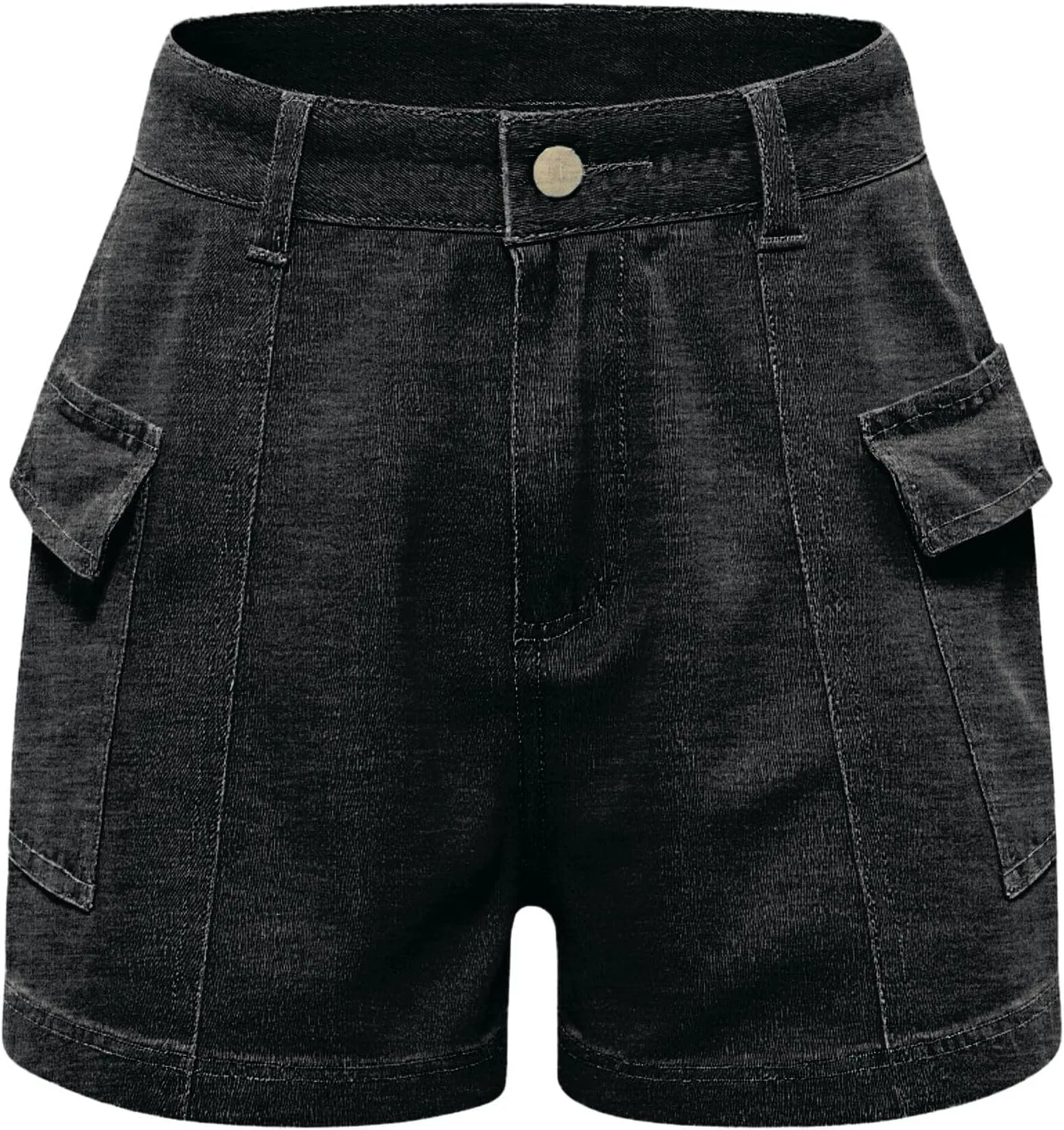 Jean Cargo Shorts for Women Baggy Front Button Lightweight Denim Shorts Stretch Sexy Vacation Travel Hiking Short