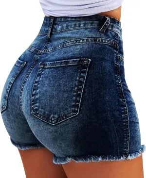Jean Shorts for Women Denim High Waisted 5 Inch Inseam Stretchy Denim Short Pants Casual Summer Lounge Jean Bike Shorts