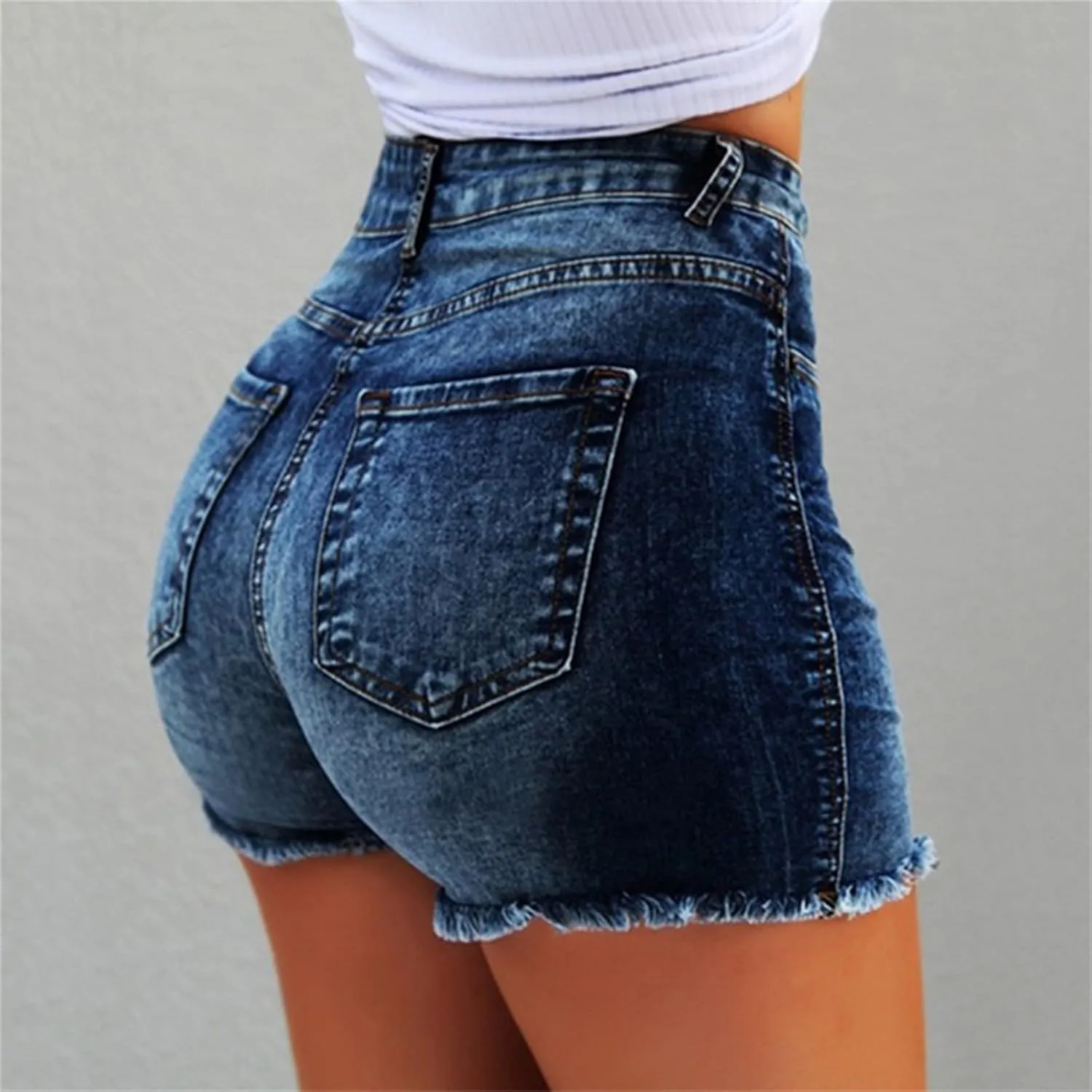 Jean Shorts for Women Denim High Waisted 5 Inch Inseam Stretchy Denim Short Pants Casual Summer Lounge Jean Bike Shorts