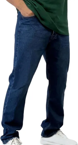 Jeans for Men 2024 Casual Classic Fit Straight Leg Denim Pants Distressed Washed Solid Color Trousers with Pockets