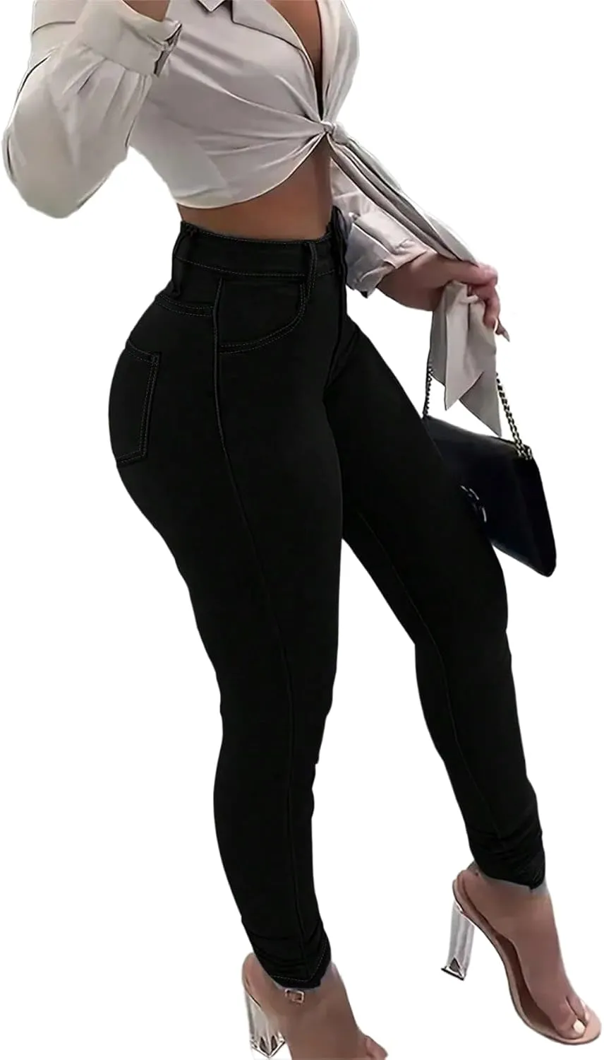Jeans for Women High Waisted Skinny Stretchy Denim Long Pants Butt Lifting Jeans Boyfriend Trendy Pockets