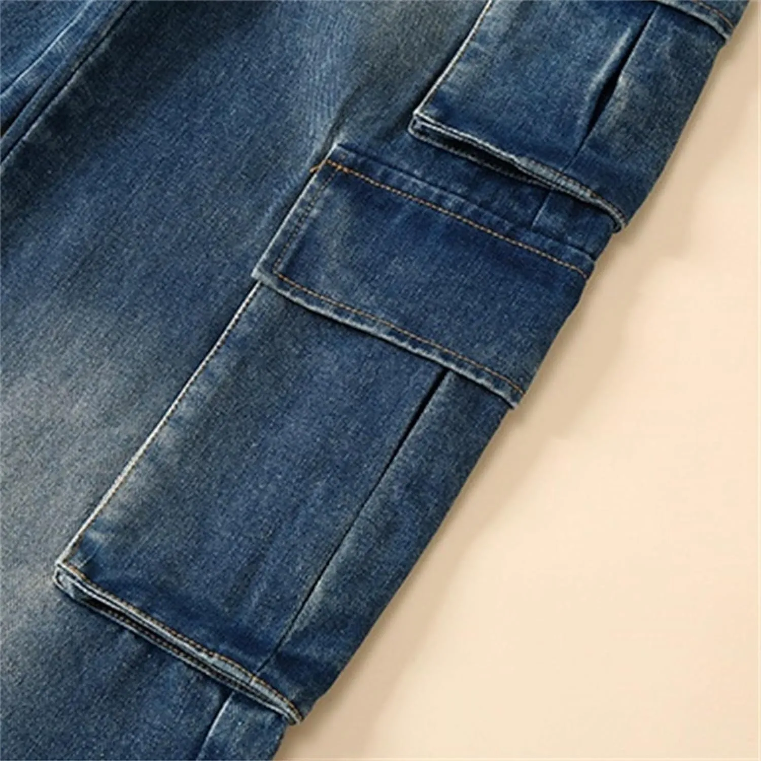 Kids Girls Ripped Baggy Jeans Y2K Aesthetic High Waist Wide Leg Cargo Denim Pants Spring Cute Teen Trendy Skinny