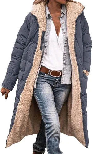 Ladies Fashionable Warm Winter Coat Double Faced Long Sleeve Hooded Down Jacket Rain Proof Jackets Women