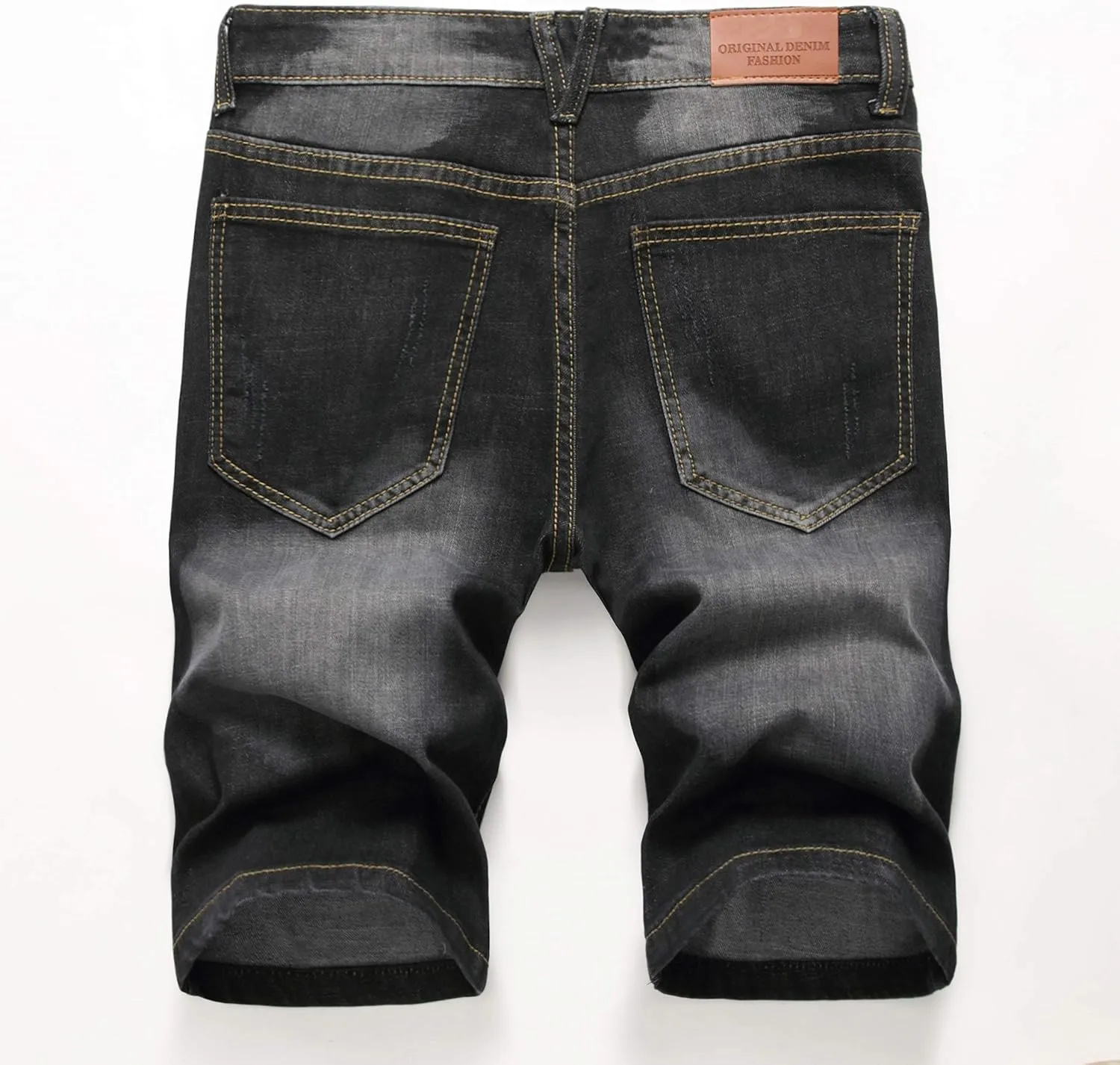 Lavnis Men's Casual Denim Shorts Classic Fit Distressed Summer Fashion Ripped Short Jeans
