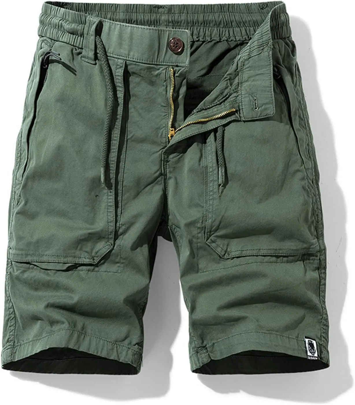 LAWOR Bermuda Shorts for Mens, 2024 Relaxed Fit Cargo Shorts Drawstring Button Beach Shorts Elastic Waist Comfy Hiking Shorts