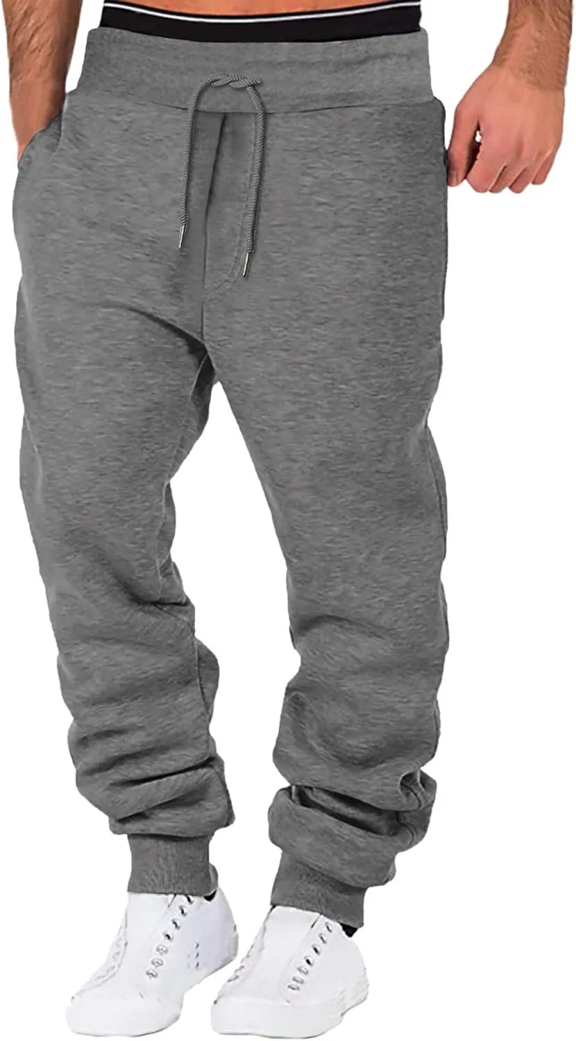 LCMTWX Mens Hiking Pants Elastic Casual Sport Joggings Solid Sweatpants Pockets Men's Casual Pants Men Joggers Mens Joggers