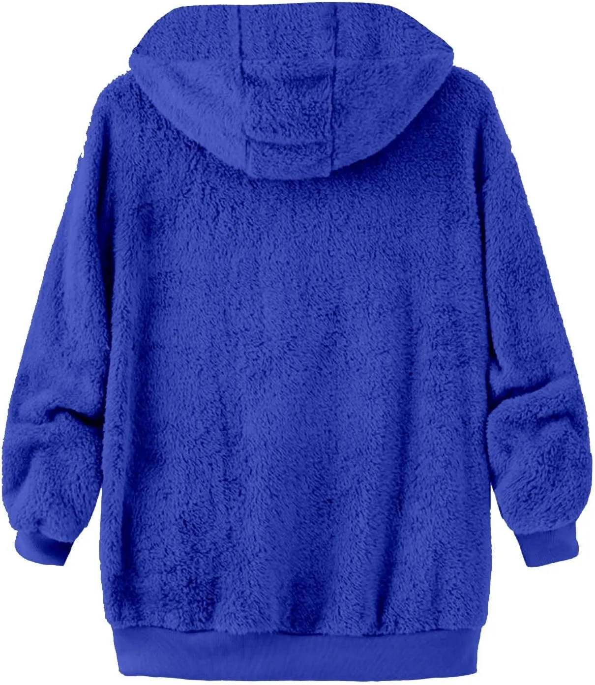 LCMTWX Womens 2023 Winter Fuzzy Fleece Jacket Hooded Pullover Warm Wool Plush Coat Zipper Solid Oversized Fuzzy Fleece