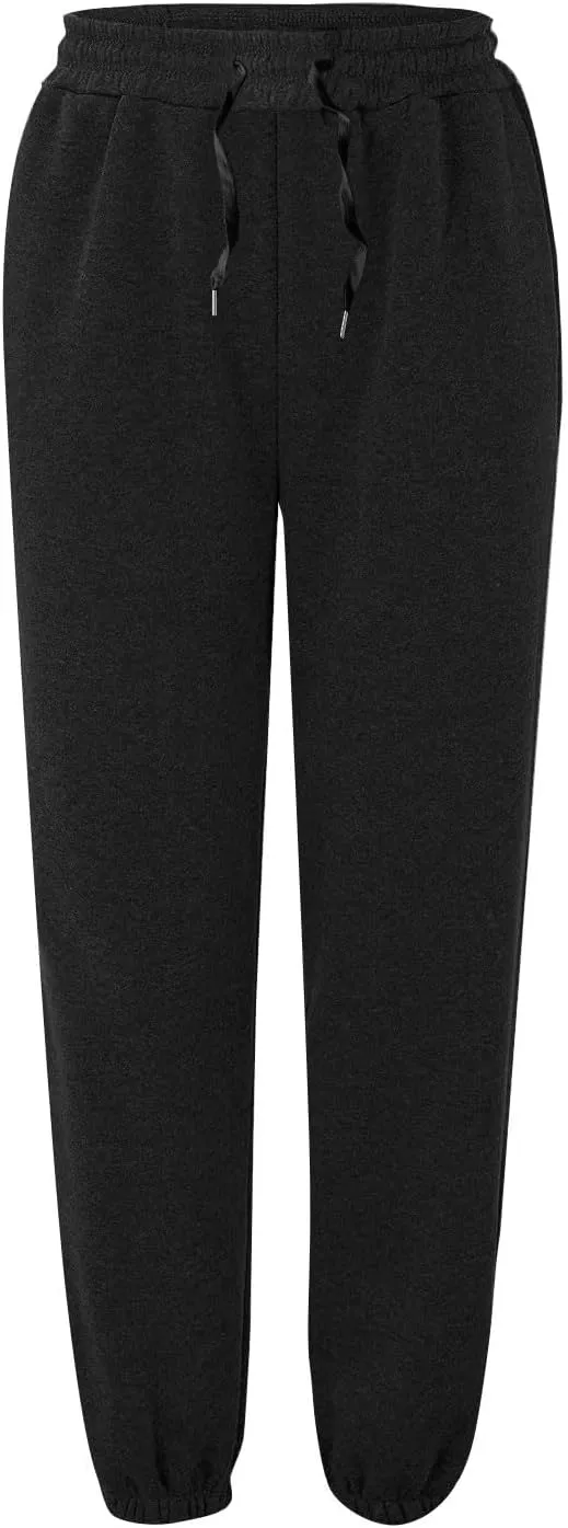 lcyhony Fleece Joggers for Women Baggy Comfy High Waisted Sweatpants with Pockets Stretch Casual Yoga Athletic Sweat Pants