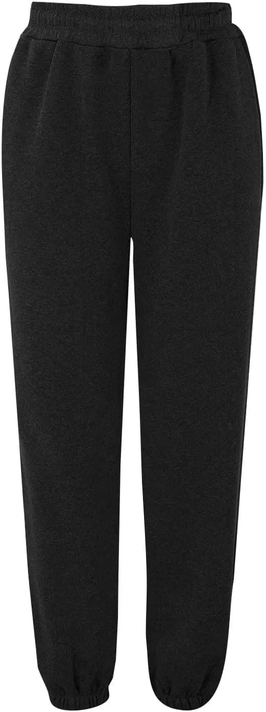 lcyhony Fleece Joggers for Women Baggy Comfy High Waisted Sweatpants with Pockets Stretch Casual Yoga Athletic Sweat Pants