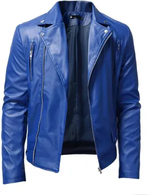 Leather Jackets for Men, Faux Bomber Jacket Men Motorcycle Notch Lapel Moto Biker Coat Zip Up Bomber Jackets Outerwear
