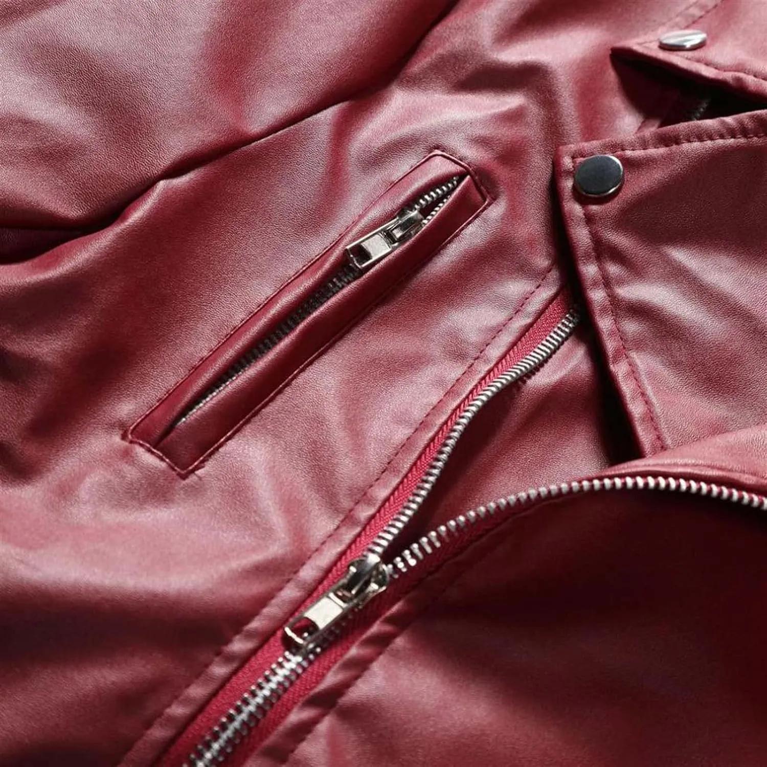 Leather Jackets for Men, Faux Bomber Jacket Men Motorcycle Notch Lapel Moto Biker Coat Zip Up Bomber Jackets Outerwear