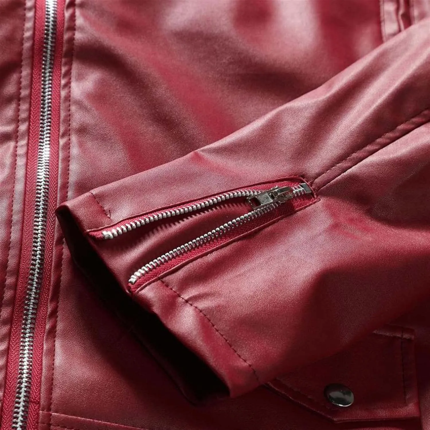 Leather Jackets for Men, Faux Bomber Jacket Men Motorcycle Notch Lapel Moto Biker Coat Zip Up Bomber Jackets Outerwear