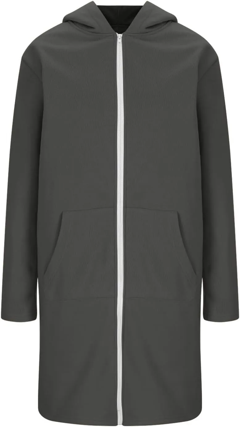 Long Zip Up Hoodie Women Lightweight Womens Zip Up Fleece Lined Long Hoodie Jacket Tunic Sweatshirt Blazer Oversized