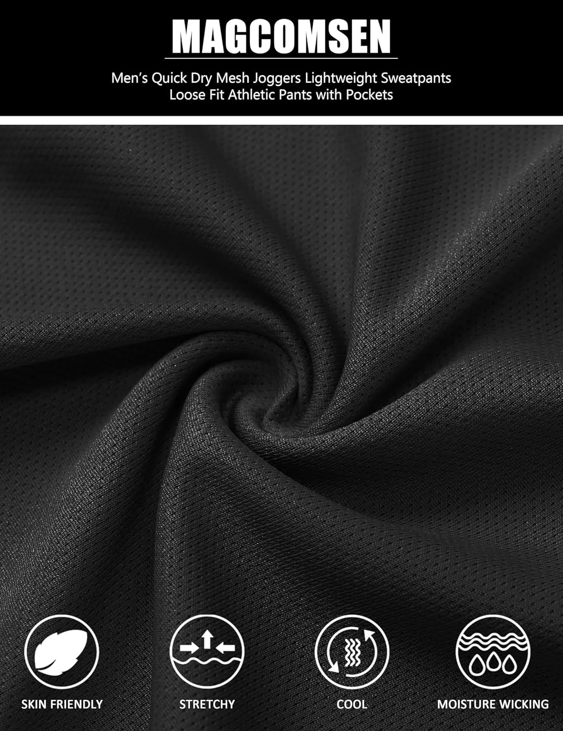 MAGCOMSEN Men's Joggers Sweatpants Quick Dry Running Pants with Pockets Summer Lightweight Athletic Workout Pants