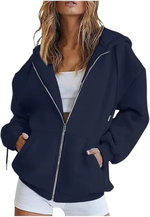Masbird Womens Hoodies Zip Up Hoodies for Women Cropped Sweatshirts Fall Fashion Outfits 2024 Fleece Teen Girls Clothes