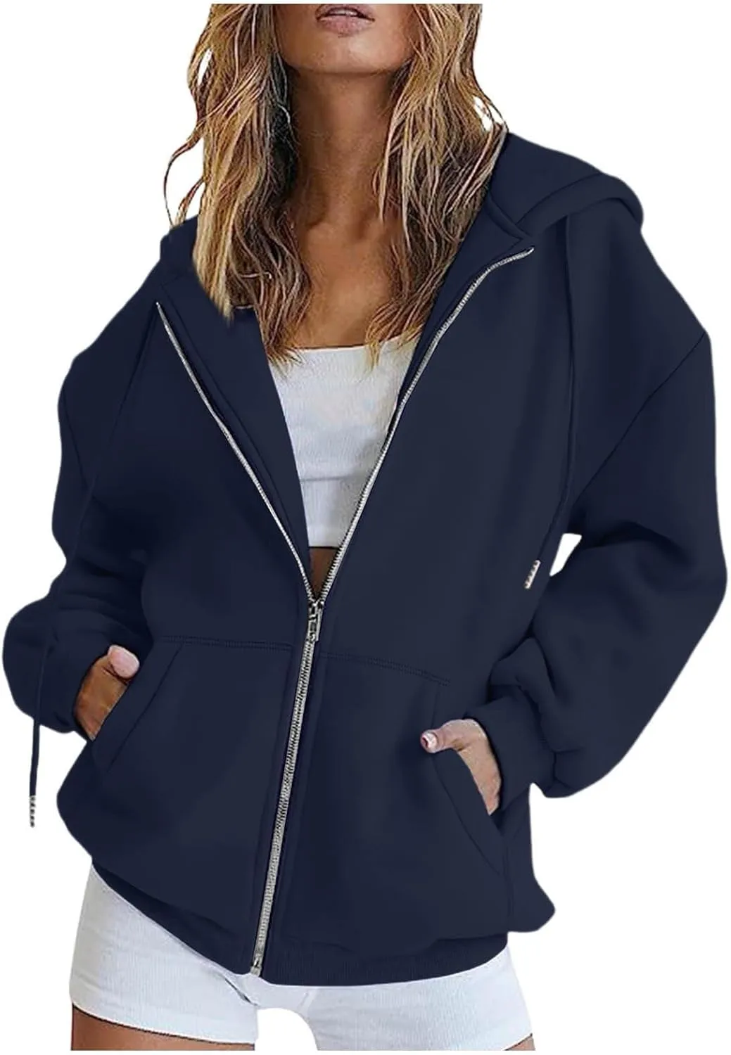 Masbird Womens Hoodies Zip Up Hoodies for Women Cropped Sweatshirts Fall Fashion Outfits 2024 Fleece Teen Girls Clothes