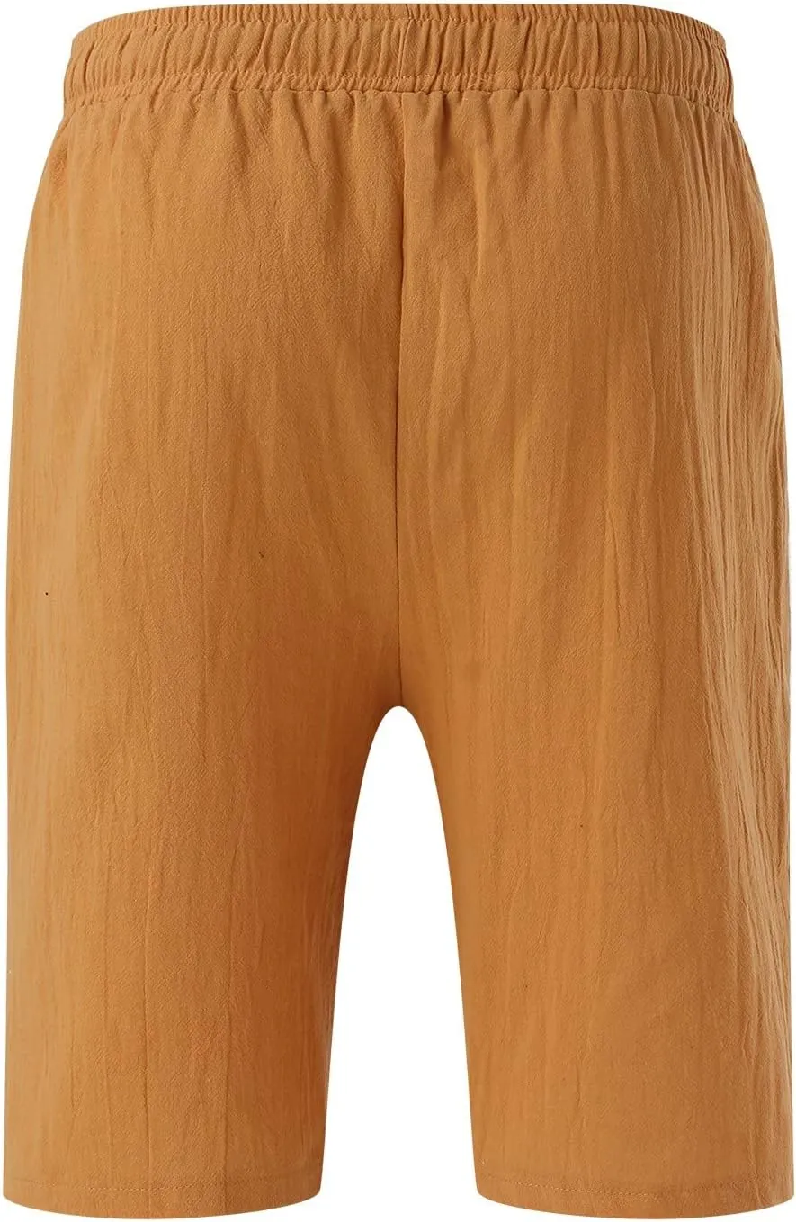 Men Beach Shorts Work Shorts Fashion Slim Five Minute Pants Beach Shorts Men's Cotton Blend Shorts Short for Mens