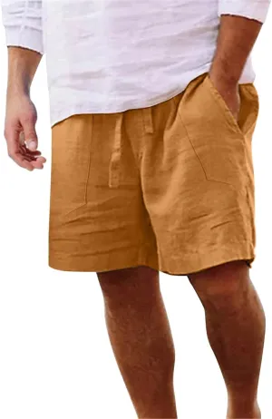 Men Beach Shorts Work Shorts Fashion Slim Five Minute Pants Beach Shorts Men's Cotton Blend Shorts Short for Mens