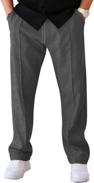 Men Cargo Pants Baggy Stretch Drawstring Elastic Waist Workout Heavyweight Fleece Jogger Sweatpant Sport Trousers