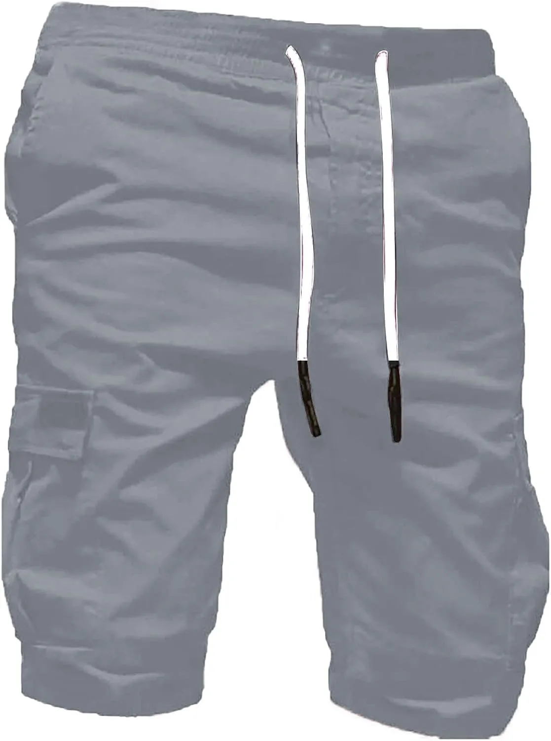 Men Cargo Shorts Below Knee Casual Elastic Cargo Workout Shorts Relaxed Below Knee Cargo Shorts with Pockets