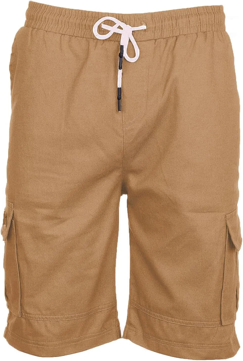 Men Cargo Shorts Below Knee Casual Elastic Cargo Workout Shorts Relaxed Below Knee Cargo Shorts with Pockets