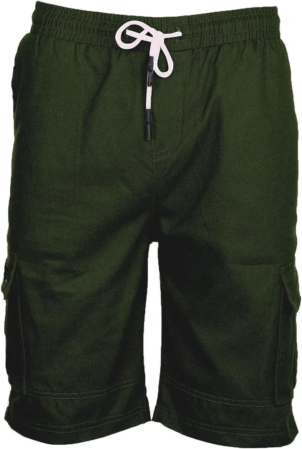 Men Cargo Shorts Below Knee Casual Elastic Cargo Workout Shorts Relaxed Below Knee Cargo Shorts with Pockets