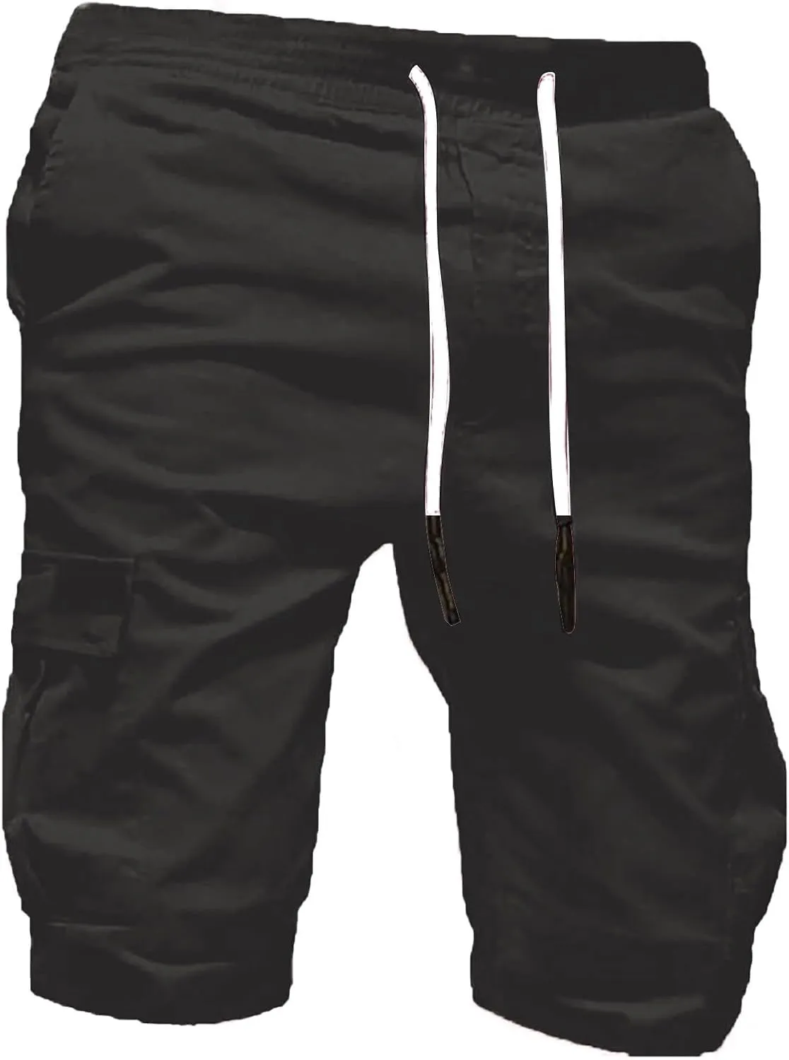 Men Cargo Shorts Below Knee Casual Elastic Cargo Workout Shorts Relaxed Below Knee Cargo Shorts with Pockets