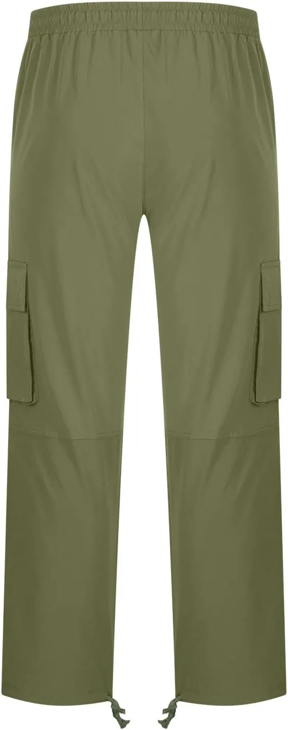 Men Cargo Sweatpants Loose Casual Work Pants Joggers Open Bottom Drawstring Cargos Athletic Cotton Straight Sweat Pant