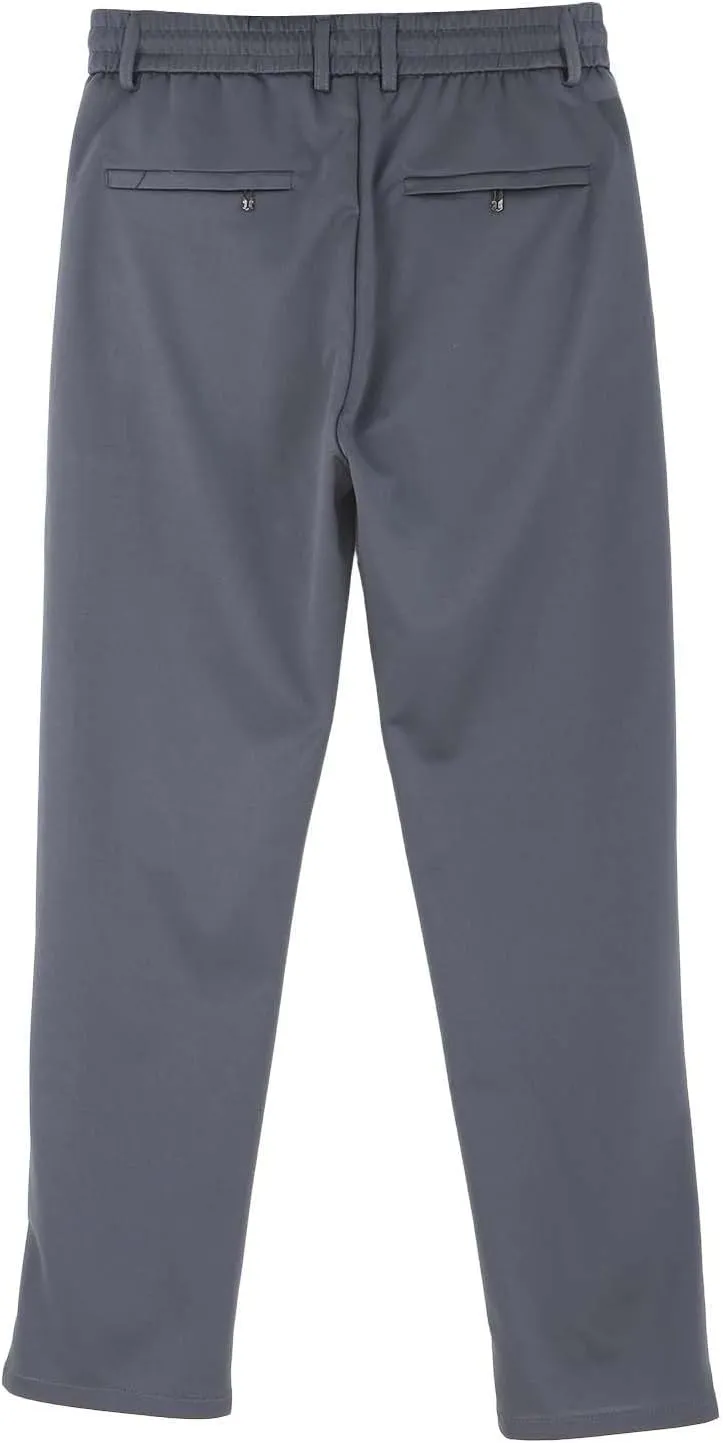Men Dress Pants Plus Size Casual Business Trousers Straight Leg Fall Pants Solid Drawstring Elastic Waist Slacks