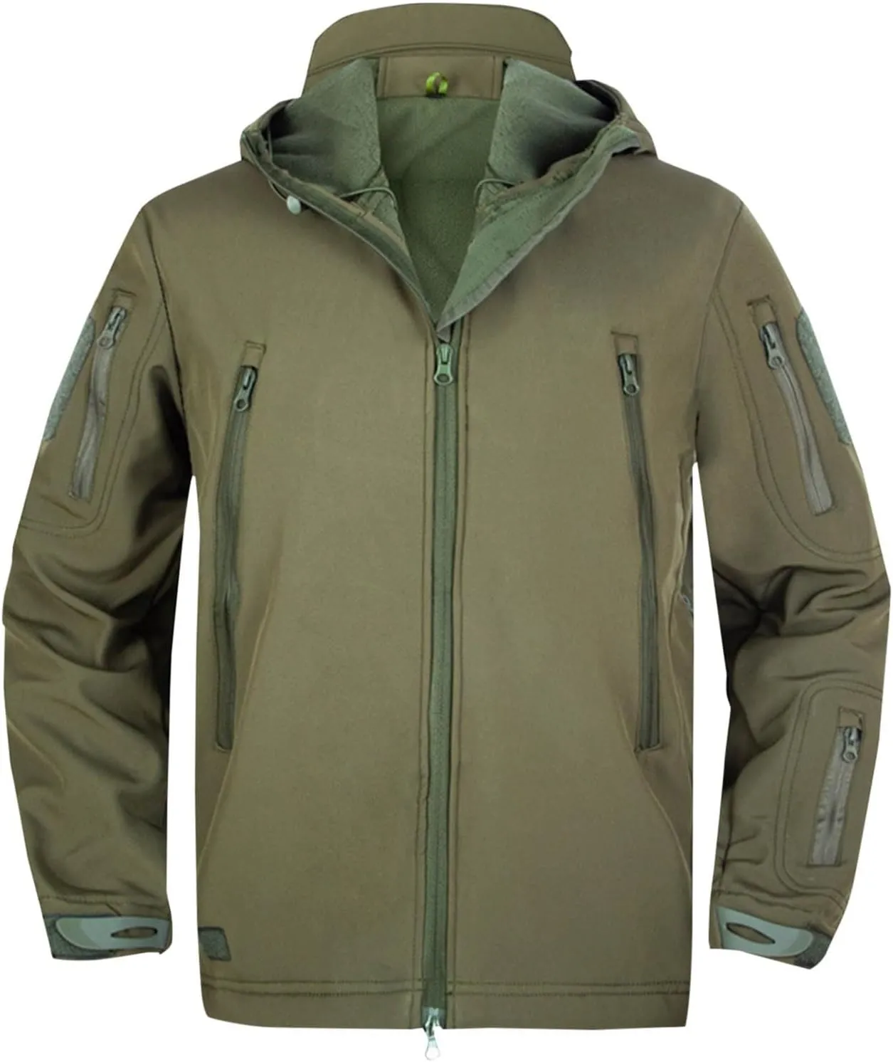 Men Hooded Trench Coats Dressy Zip Up Windbreaker Rain Jackets Waterproof Outdoor Hiking Travel Raincoat with Pockets