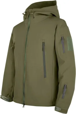 Men Hooded Trench Coats Dressy Zip Up Windbreaker Rain Jackets Waterproof Outdoor Hiking Travel Raincoat with Pockets