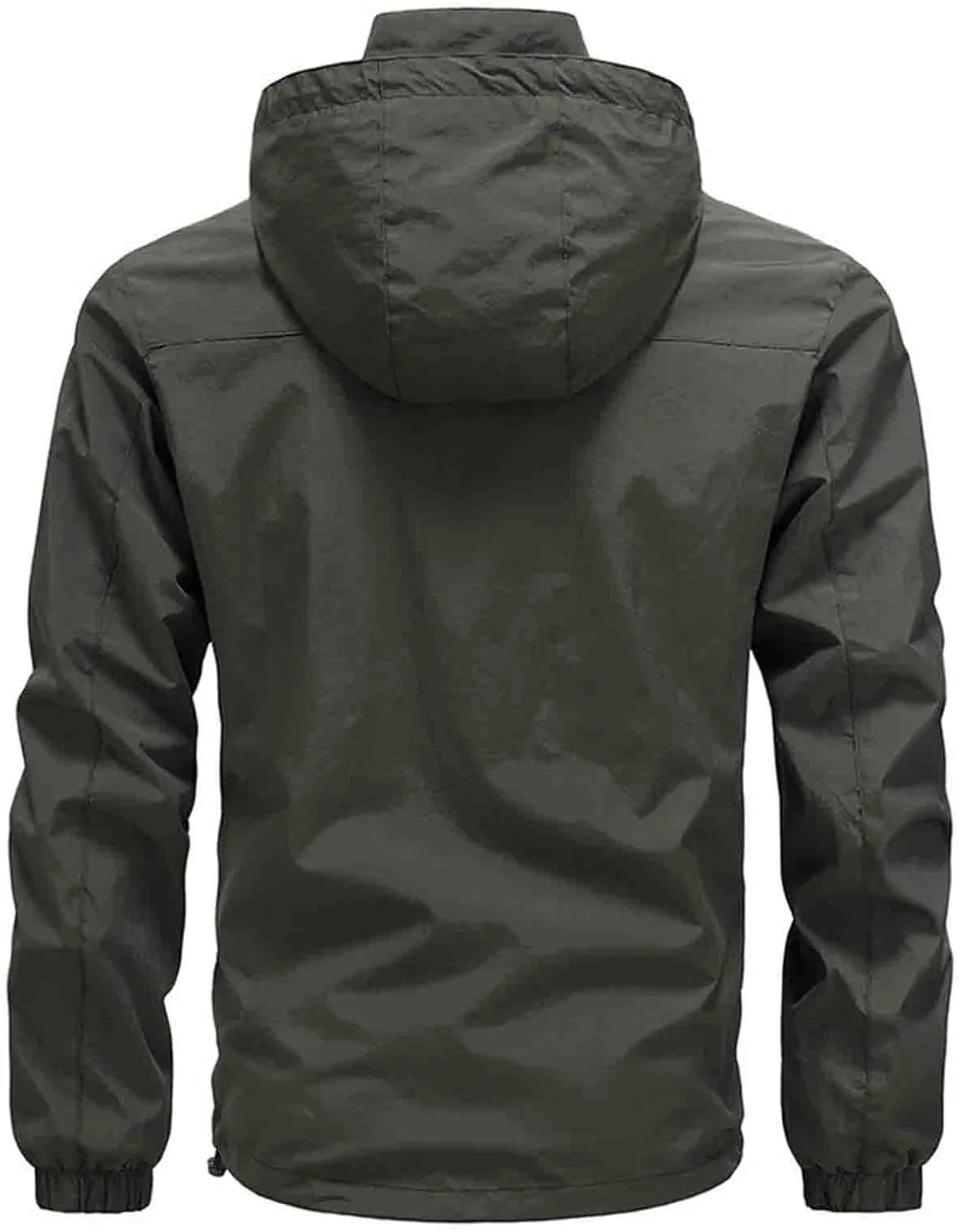 Men Rain Jackets Lightweight Waterproof Windbreaker with Hood Plus Size Raincoat Outdoor Cycling Running Track Jacket
