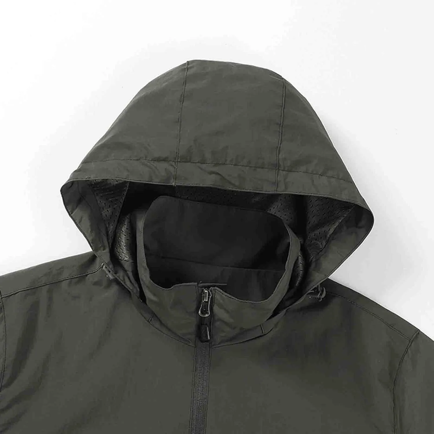 Men Rain Jackets Lightweight Waterproof Windbreaker with Hood Plus Size Raincoat Outdoor Cycling Running Track Jacket