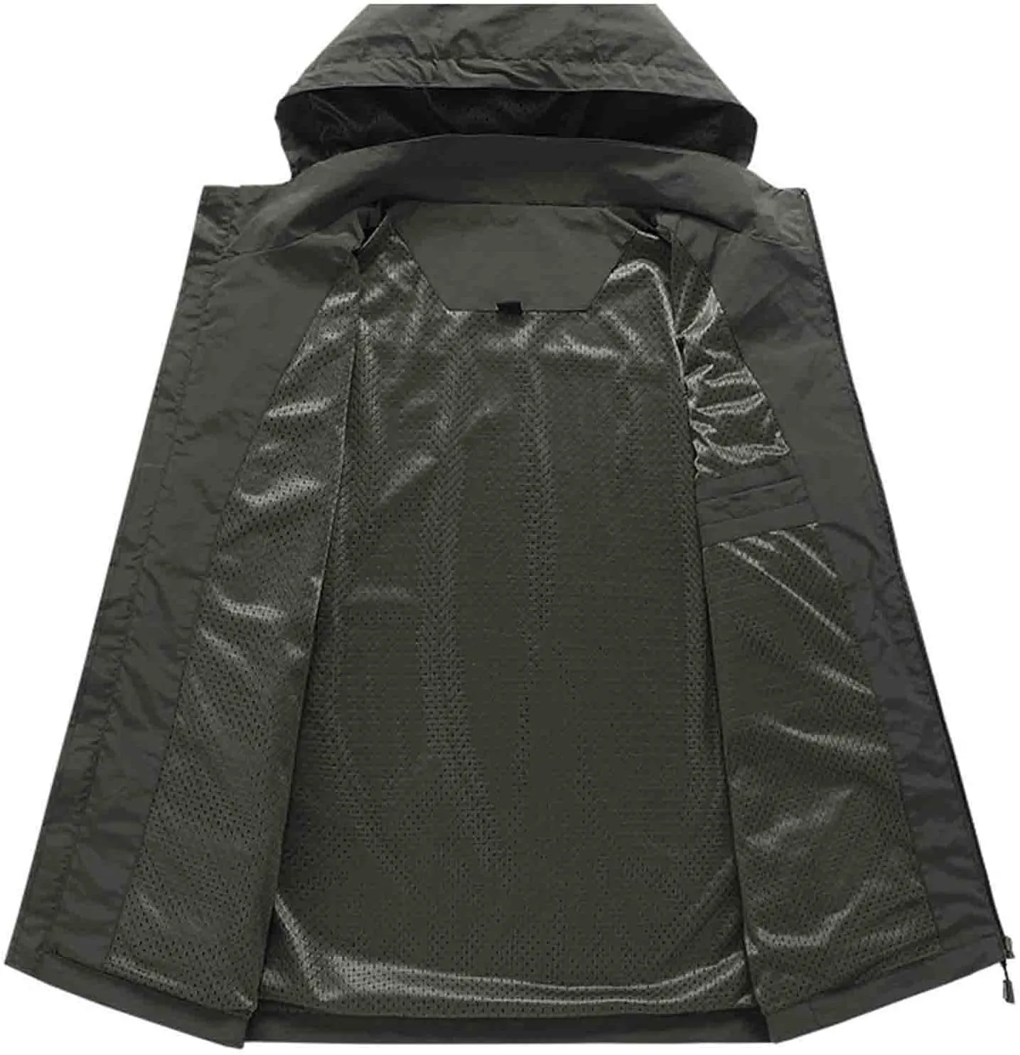 Men Rain Jackets Lightweight Waterproof Windbreaker with Hood Plus Size Raincoat Outdoor Cycling Running Track Jacket