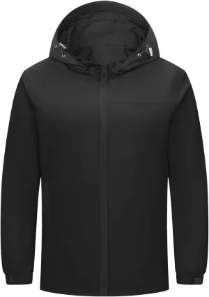 Men Women Rain Jackets Hooded Waterproof Windbreaker With Pockets Unisex Fall Winter Outdoor Hiking Travel Raincoats