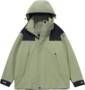 Men Women Rain Jackets Lightweight Waterproof Windbreaker Unisex Hooded Raincoat for Outdoor Running Mountaineering