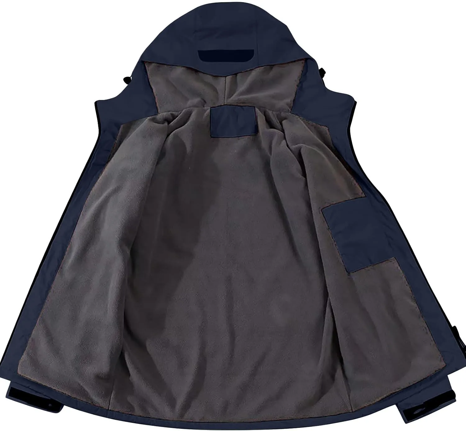 Men Women Rain Jackets Unisex Waterproof Winter Patchwork Thickened Hooded Raincoat Breathable Outdoor Windbreaker