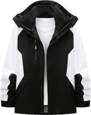 Men Women Rain Jackets Unisex Windbreaker Warm Fall Winter Rain Coat Lightweight Waterproof Outdoor Hiking Raincoats