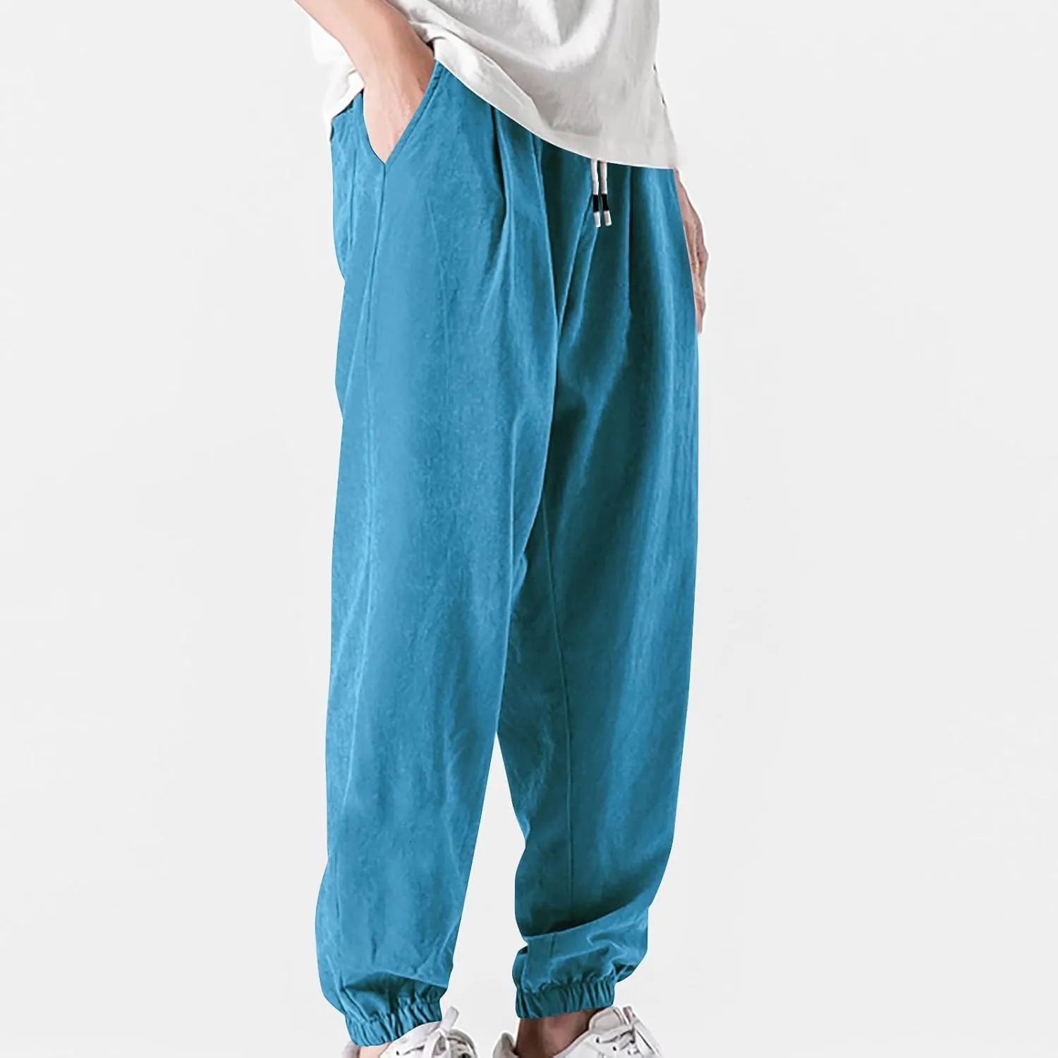 Mens Baggy Sweatpants Casual Relaxed Fit Baggy Pants Elastic Waist Drawstring Big and Tall Joggers Cargo Hiking Pants