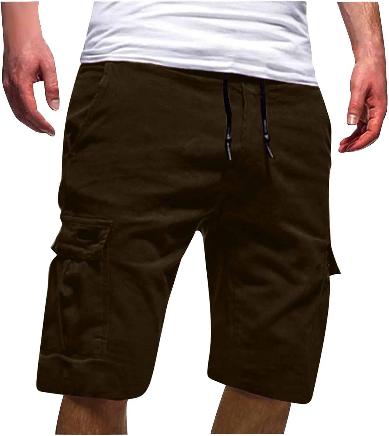 Mens Big and Tall Cargo Shorts Classic Fit Stretch Lightweight Multi Pocket Casual Camo Cargo Pants Fishing Hiking