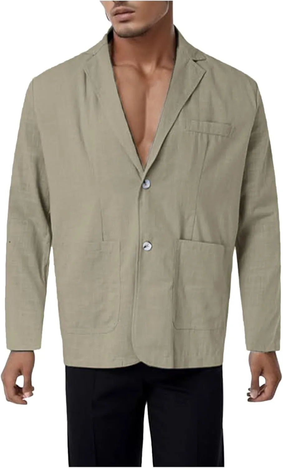 Men's Blazer One Button Suit Jacket, Casual Slim Fit Lightweight Sport Coats for Daily