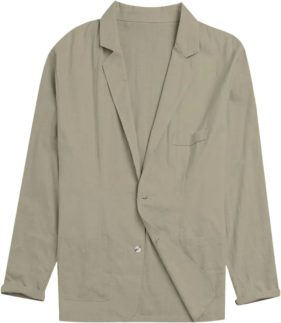 Men's Blazer One Button Suit Jacket, Casual Slim Fit Lightweight Sport Coats for Daily