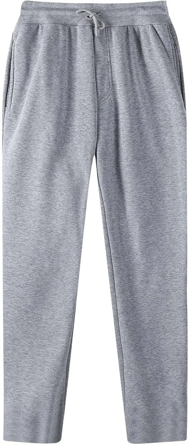 Mens Cargo Pants Loose Waist Relaxed Fit Outdoor Elastic Bottom Pants Athletic Drawstring Pockets Joggers Trousers