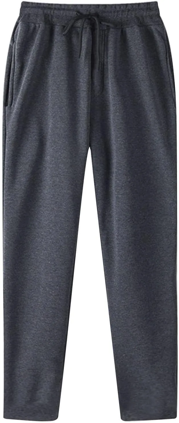 Mens Cargo Pants Loose Waist Relaxed Fit Outdoor Elastic Bottom Pants Athletic Drawstring Pockets Joggers Trousers