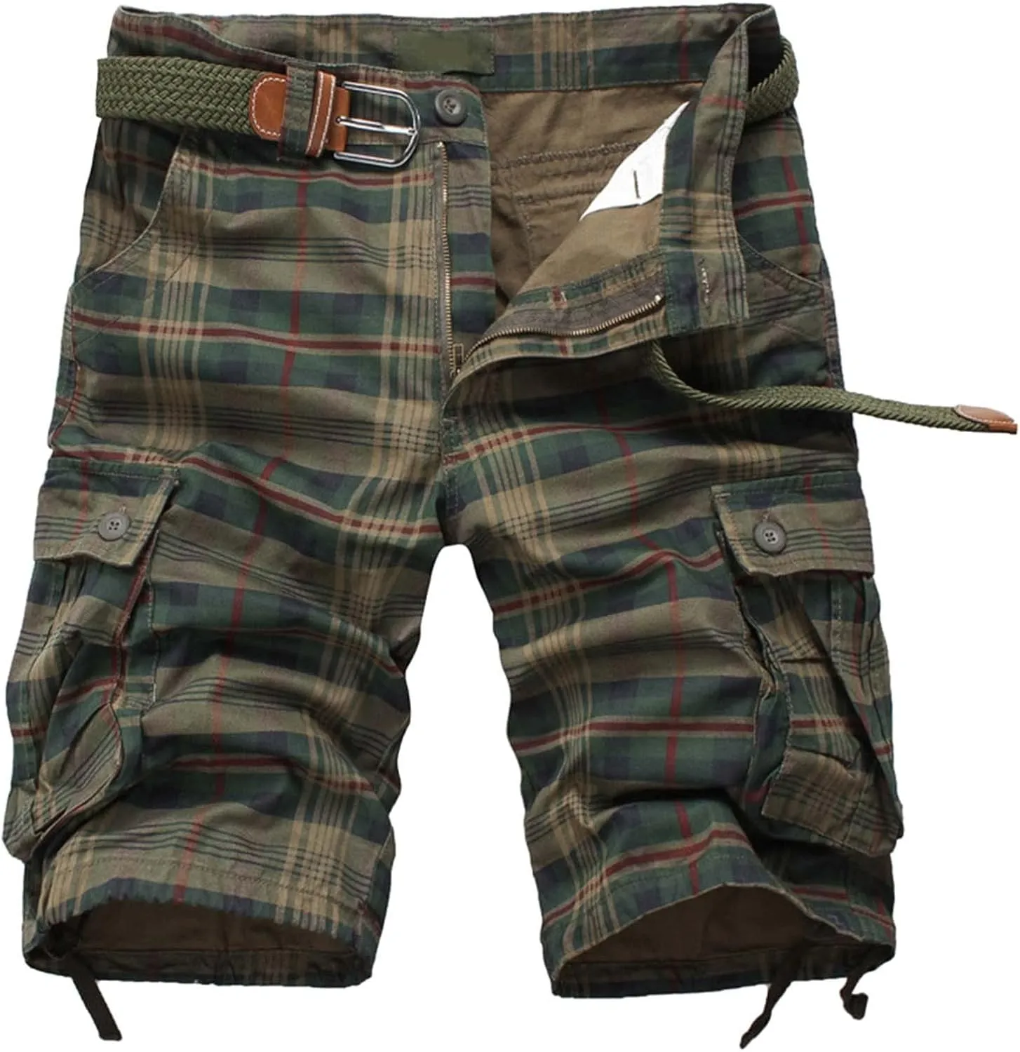 Mens Cargo Shorts Camouflage Relaxed Fit Multi Pocket Outdoor Casual Shorts Trendy Summer Twill Cotton Workout Shorts