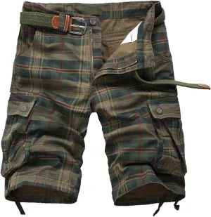 Mens Cargo Shorts Camouflage Relaxed Fit Multi Pocket Outdoor Casual Shorts Trendy Summer Twill Cotton Workout Shorts