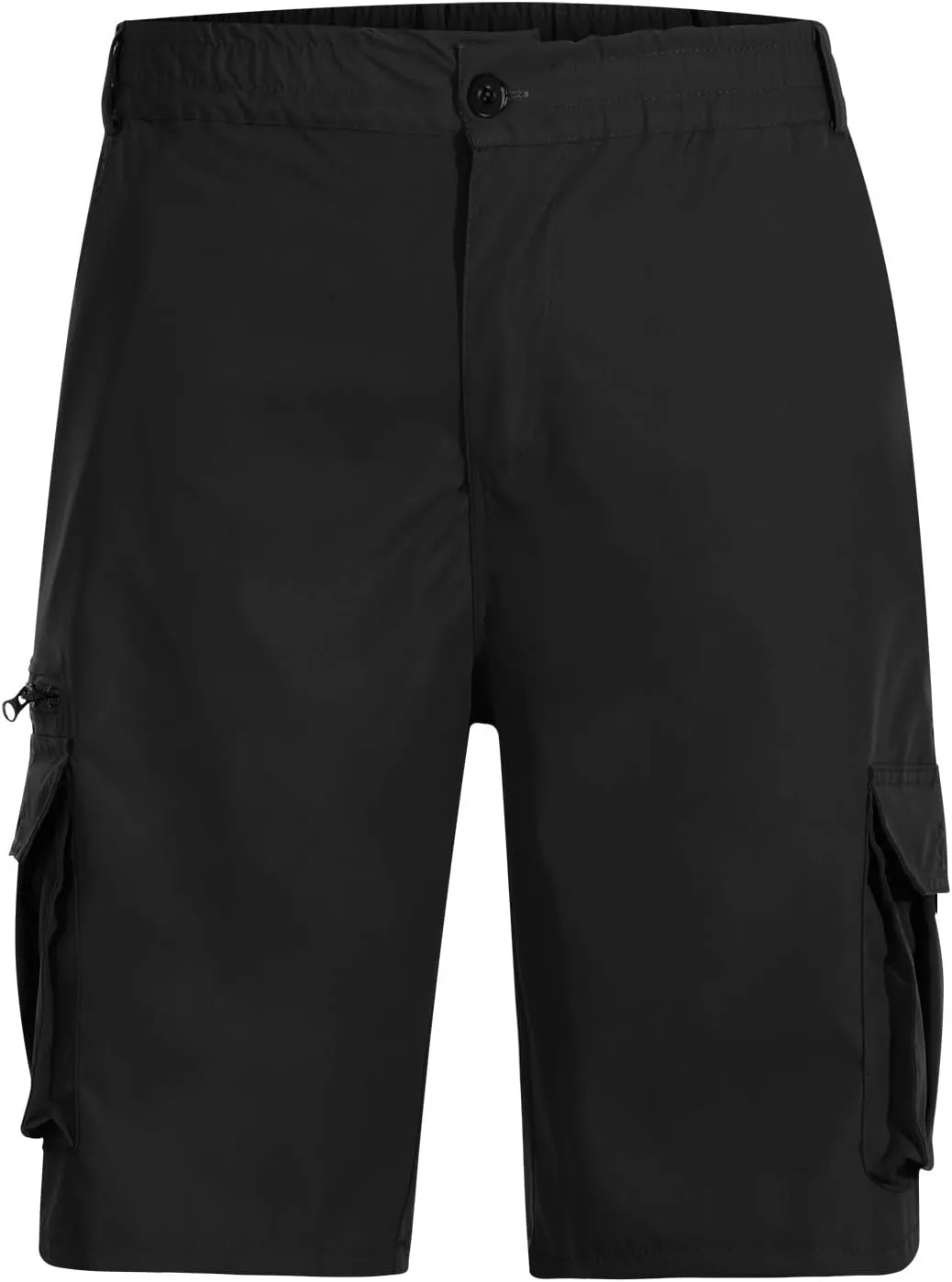 Men's Cargo Shorts Running Shorts Elastic Waist Cotton Hiking Shorts Straight Fit Athletic Shorts with Pockets